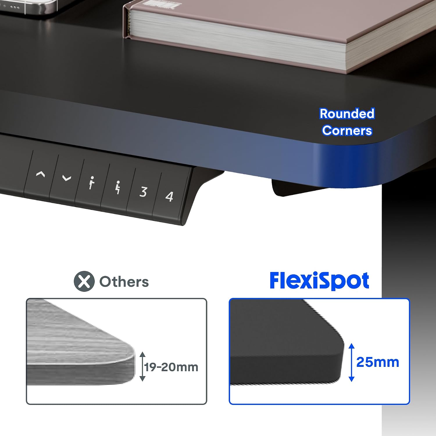 Thumbnail 6 de FLEXISPOT Bureau Assis-Debout 140x60 cm, blanc – mémoire 4 hauteurs, accessoires et étagère