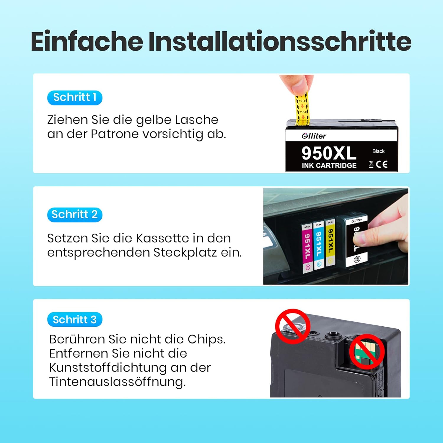 Thumbnail 6 de Glliter 950XL 951XL Druckerpatronen 4er-Pack