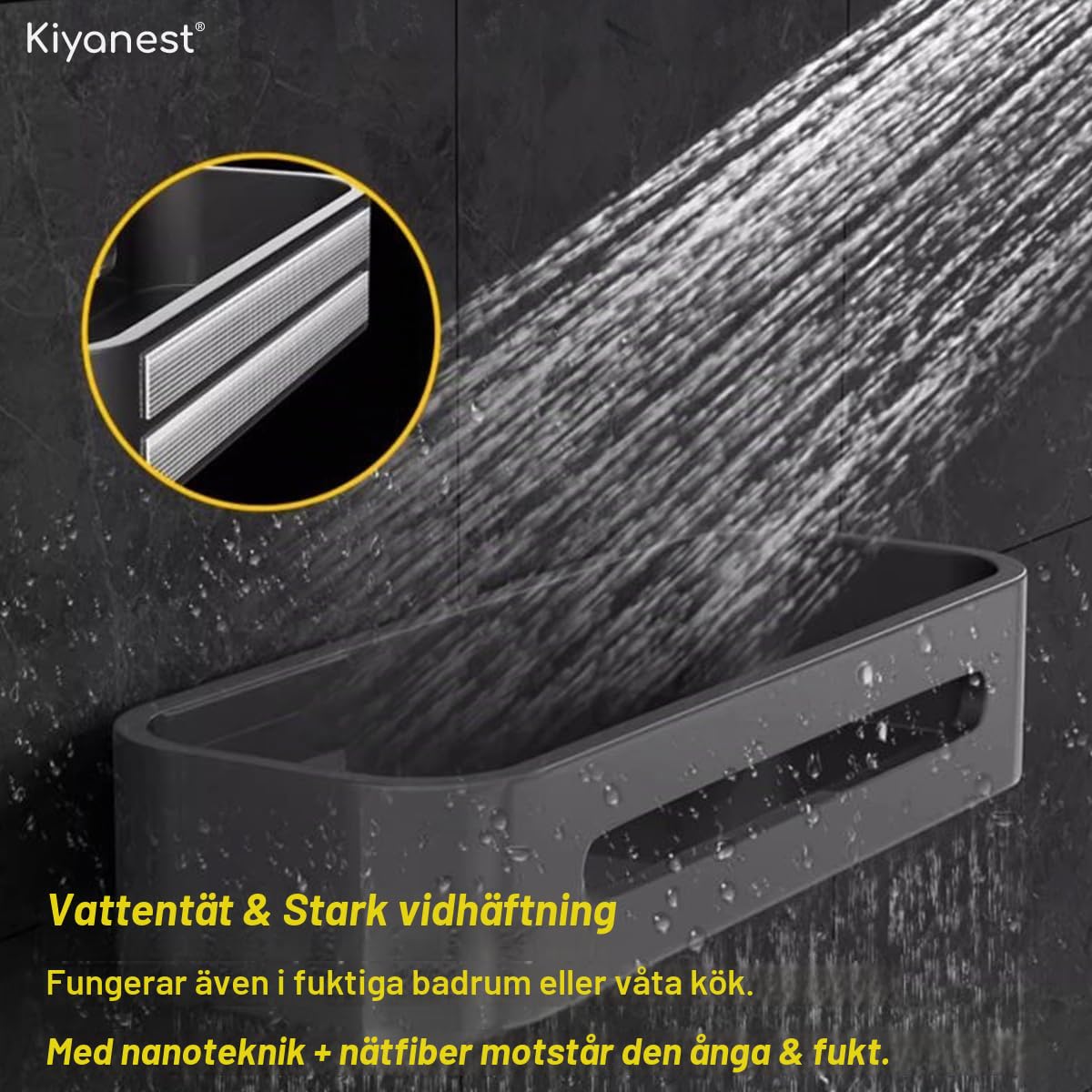 Detalle de Kiyanest TMWGNMBJ-02-1 transparent dubbelhäftande nanogeltejp, 1 × 300 cm