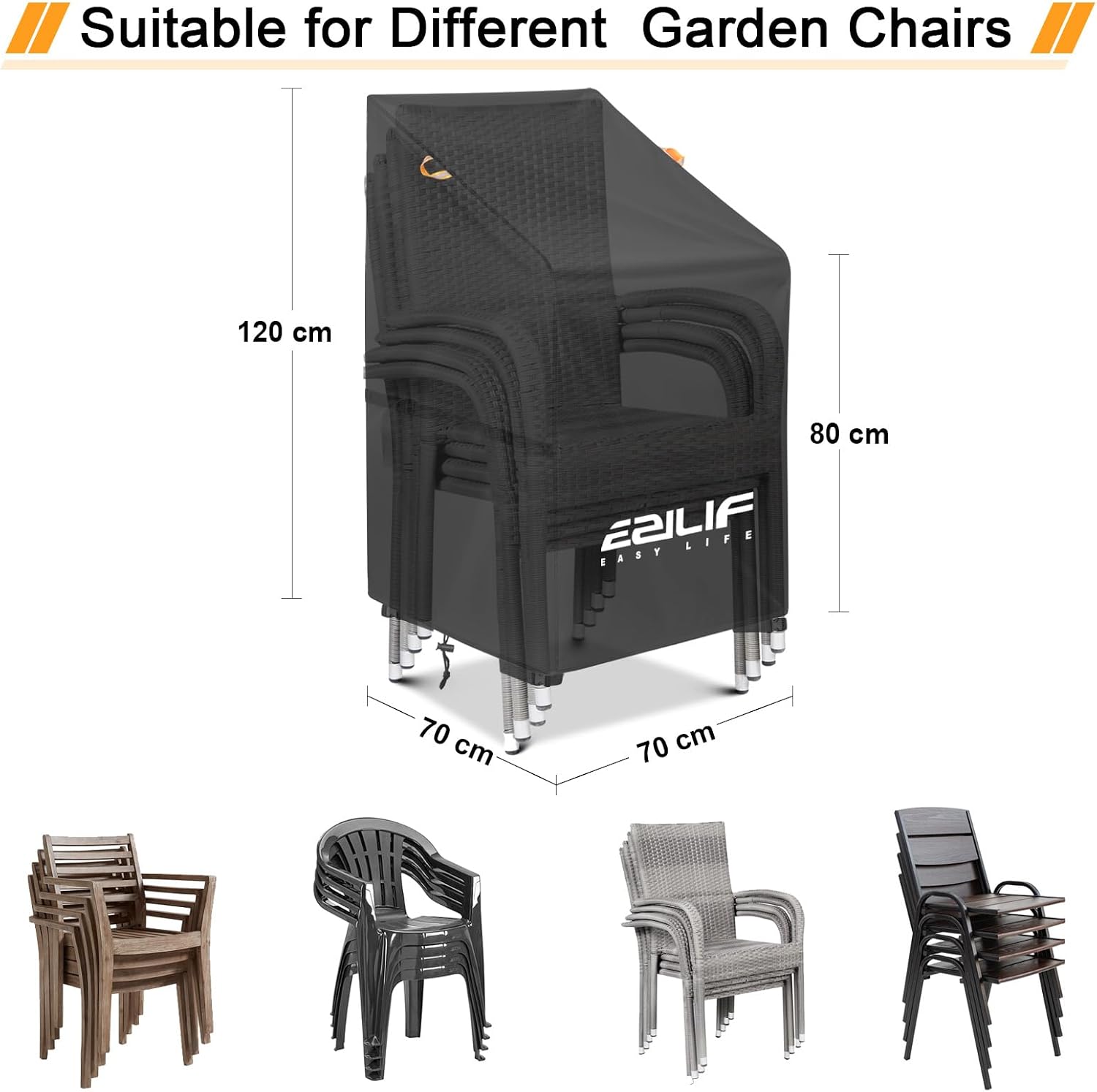 Detalle 2 de Ezilif Garden Chair Cover 70x70x80/120cm