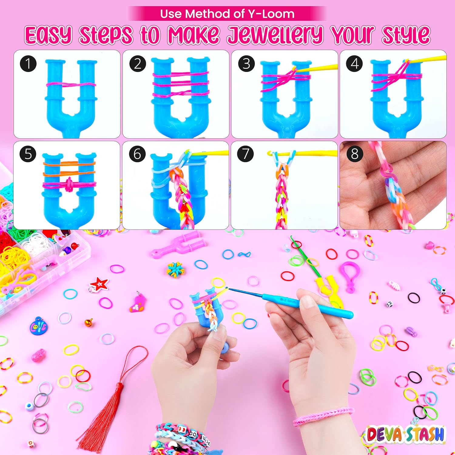 Thumbnail 2 de 2800+ Loom Bands Kit 30 colours craft kit 🎨
