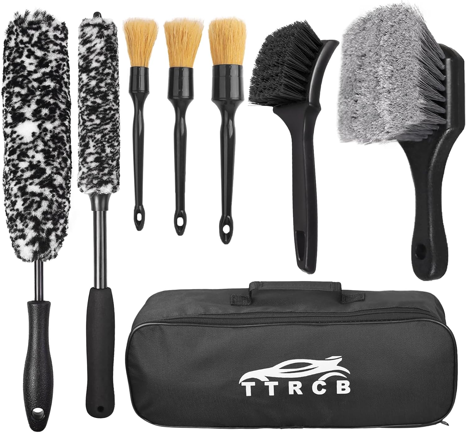 Detalle de TTRCB CWB-8 Wheel and Tire Detailing Brush Kit, 8-Piece with Flexible Brushes