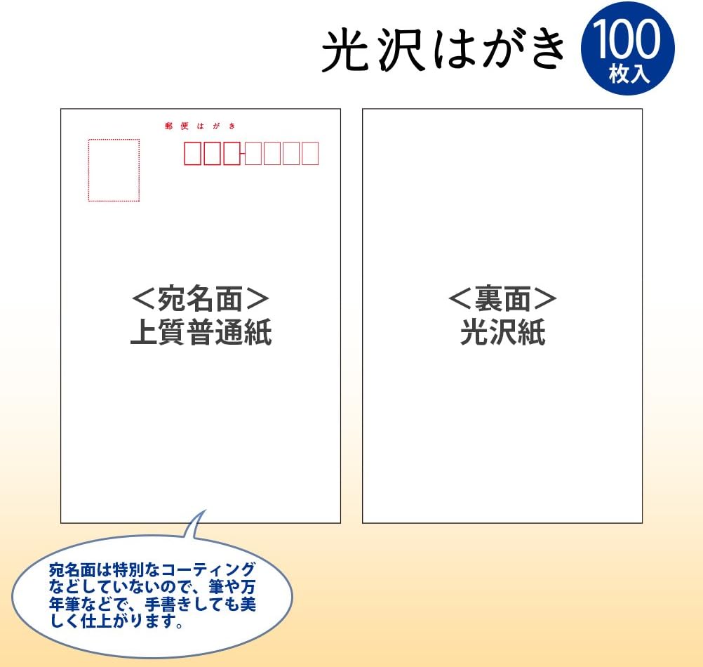 Detalle de PLUS(プラス) IT-100P-GC インクジェット用光沢はがき 100枚入り・両面印刷対応