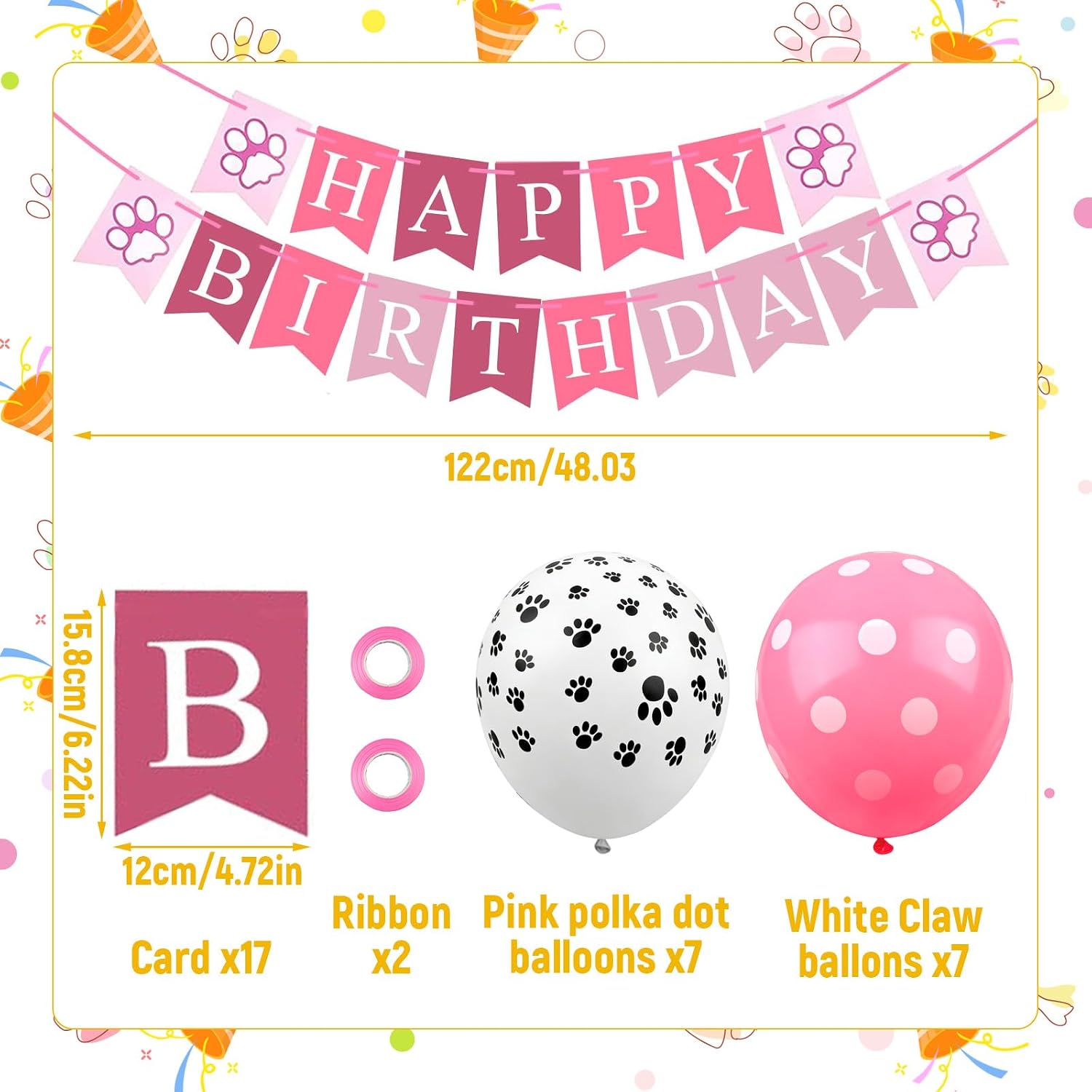 Thumbnail 1 de MINGBOLIN Dog Birthday Bundle: Bandana, Hat, Bowtie and Accessories