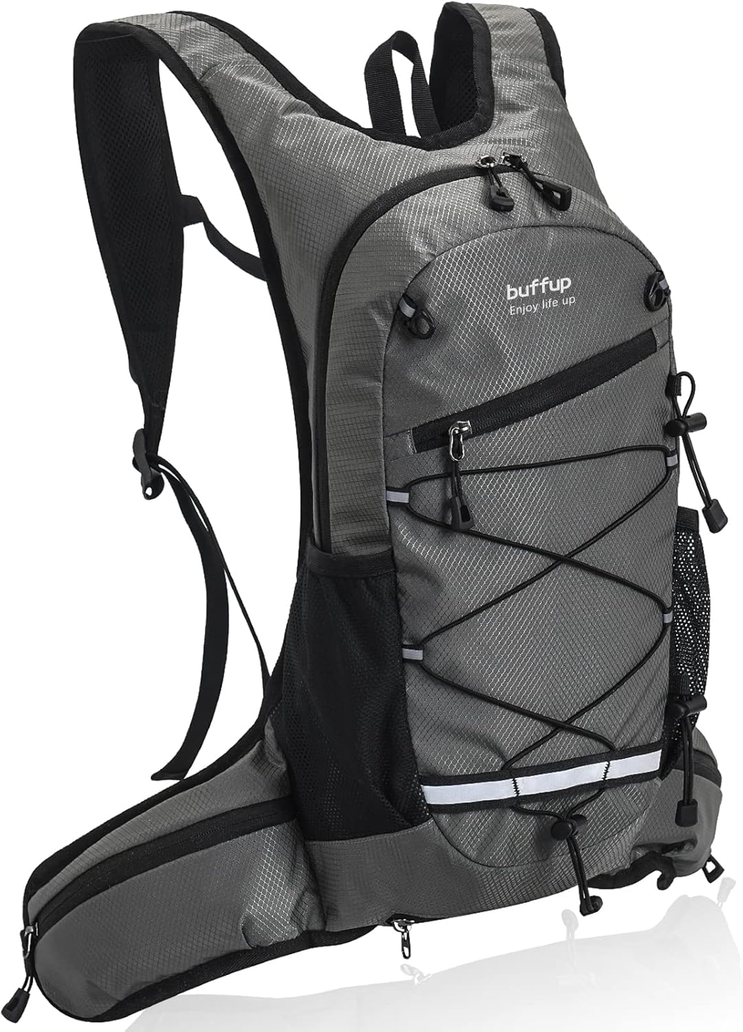 buffup® Sac de vélo VTT et randonnée Ultra-léger 15L (0,46 kg) avec poche à eau et système d’hydratation