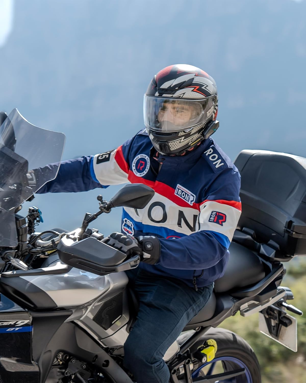 Thumbnail 1 de RIDEIRON Giacca Moto Uomo con Protezioni CE – 4 Stagioni, Fodera Termica Rimovibile, Design con Ricami