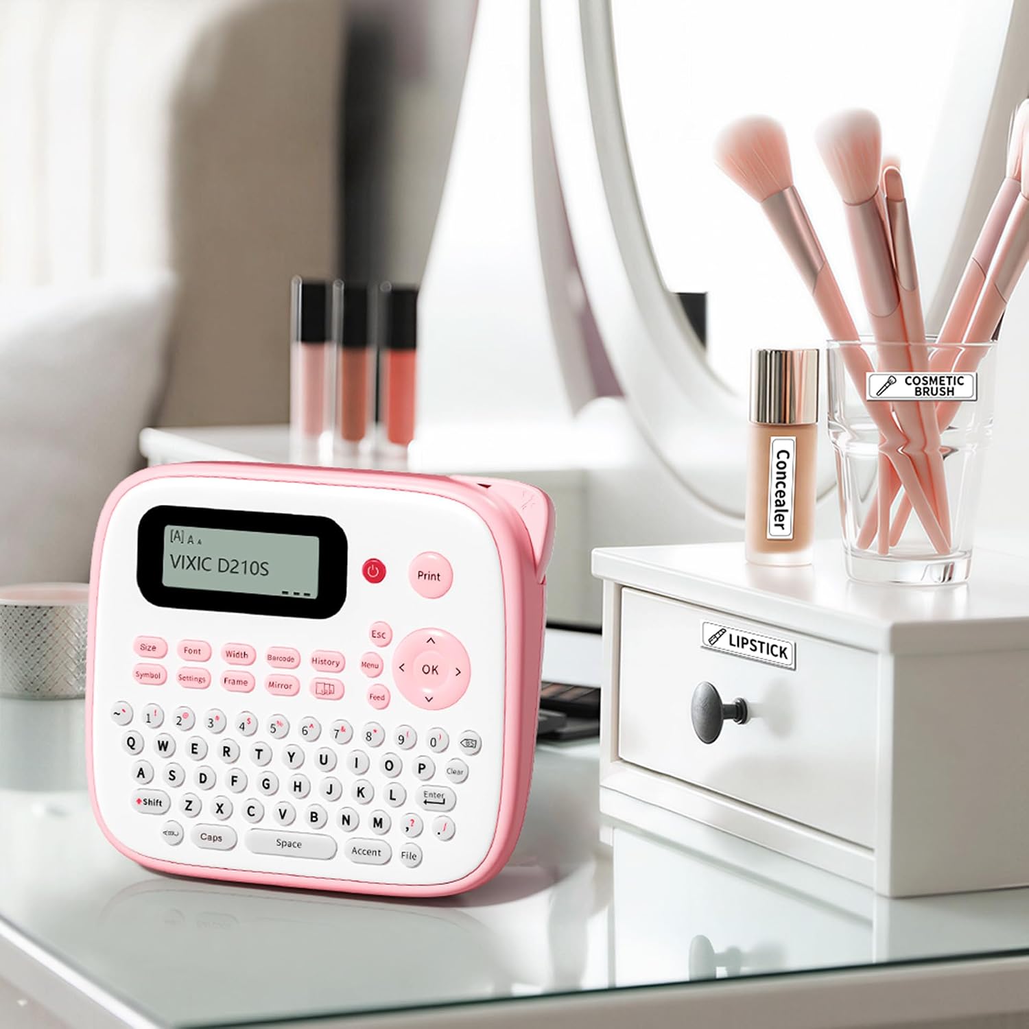 Thumbnail 6 de Vixic D210S Pink Label Maker with Waterproof Laminated Tape and USB-C
