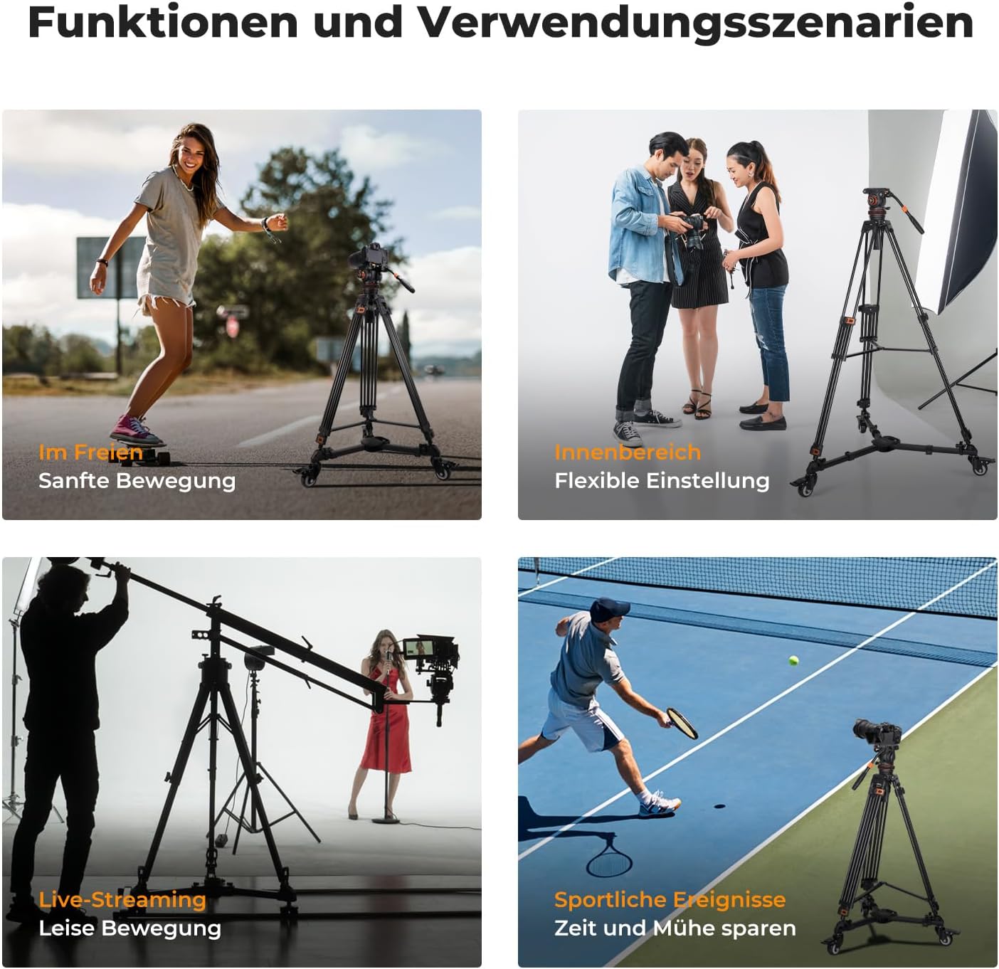 Thumbnail 6 de K&F CONCEPT Heavy Duty Tripod Dolly 38,5 cm