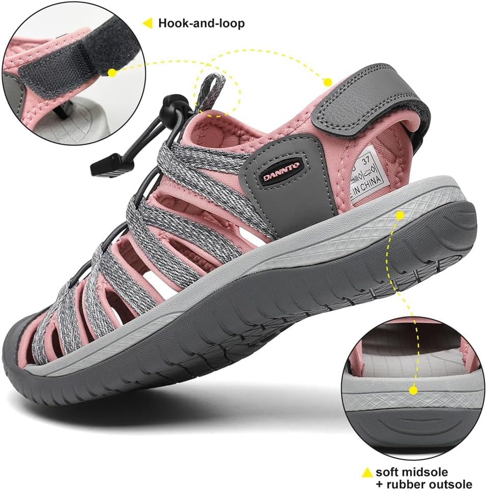 Detalle de Dannto Sandali Sportivi Donna All'aperto: Antiscivolo per Trekking e Escursioni