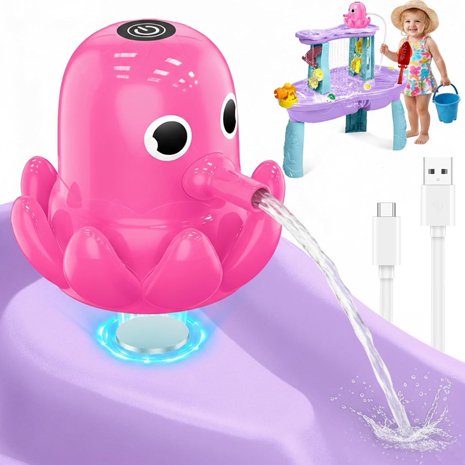 Thumbnail 6 de Hinastar Water Table Pump (Cordless Octopus, Magnetic Base) for Continuous Outdoor Water Play