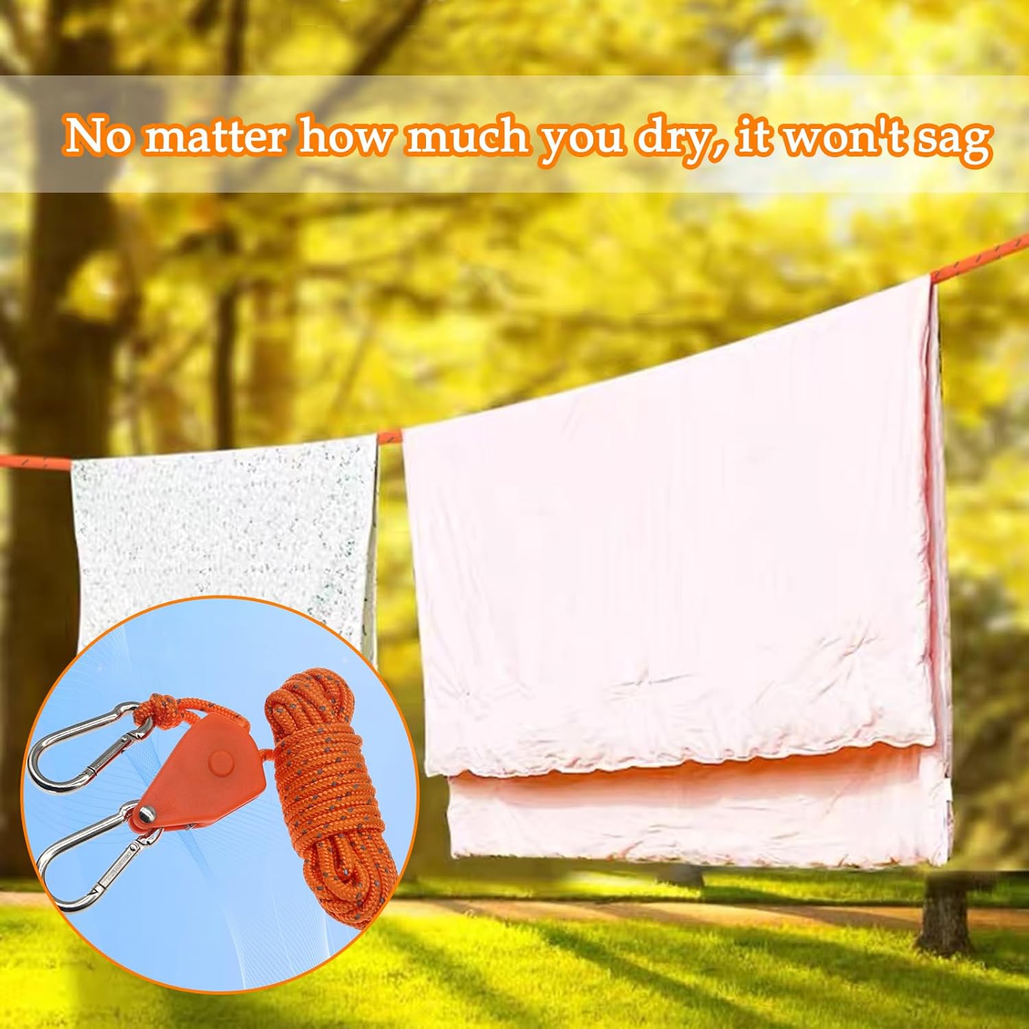 Thumbnail 6 de Abspannseile mit Seilspanner (4 Stück) verstellbar, reflektierend, Ø 4 mm, 2 m – Orange