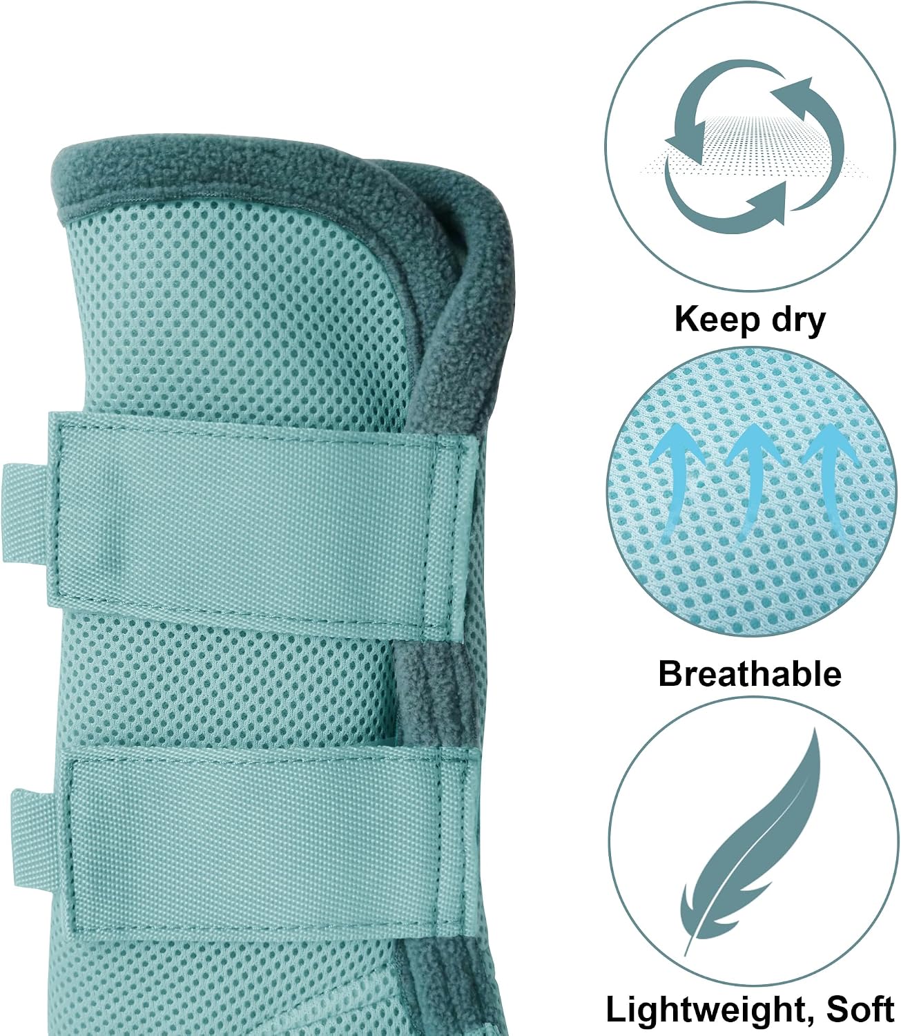 Detalle 2 de Gallopoff Horse Fly Boots Set of 4, Sky Blue 🐴