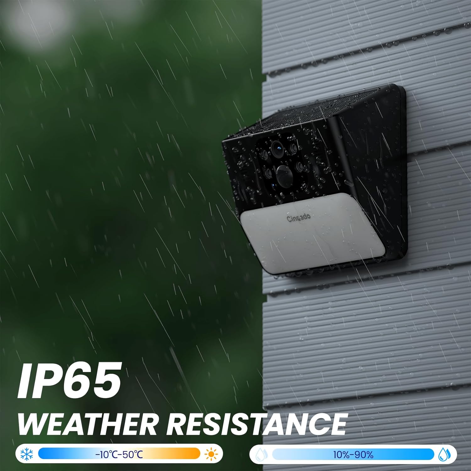 Thumbnail 5 de Cinnado Solar Security Wall Light Camera with 2K CCTV, Wireless Outdoor Battery Pow red & PIR Detection