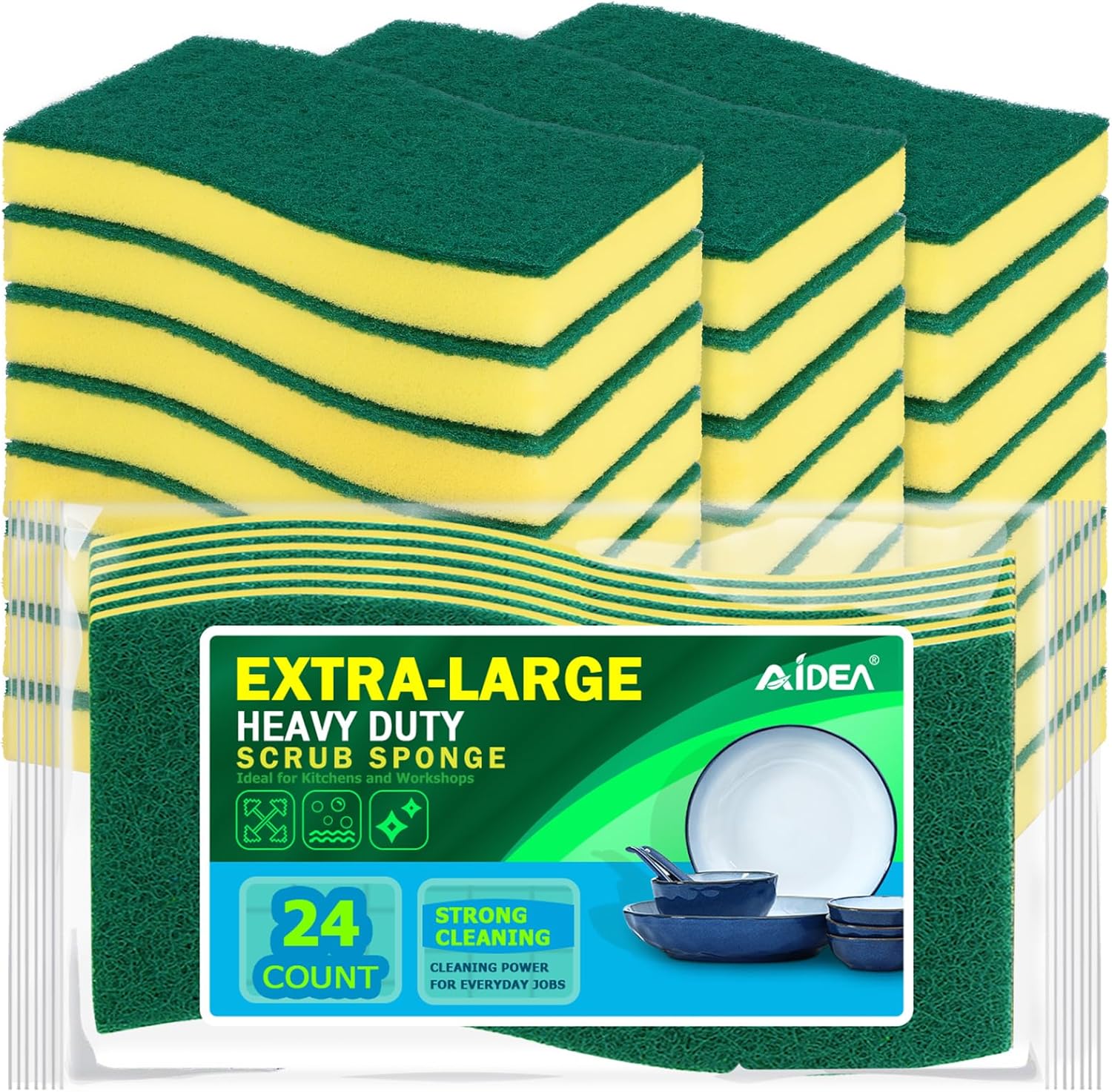 Thumbnail 6 de AIDEA Sponges Kitchen: 50-Pack Heavy Duty Dish Sponge with Dual-Sided Scrubbers