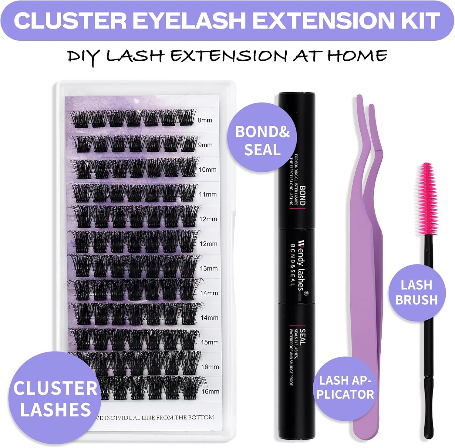 Thumbnail 1 de Kit Pestañas Postizas Individuates D Curl Cluster 8-16mm ✨