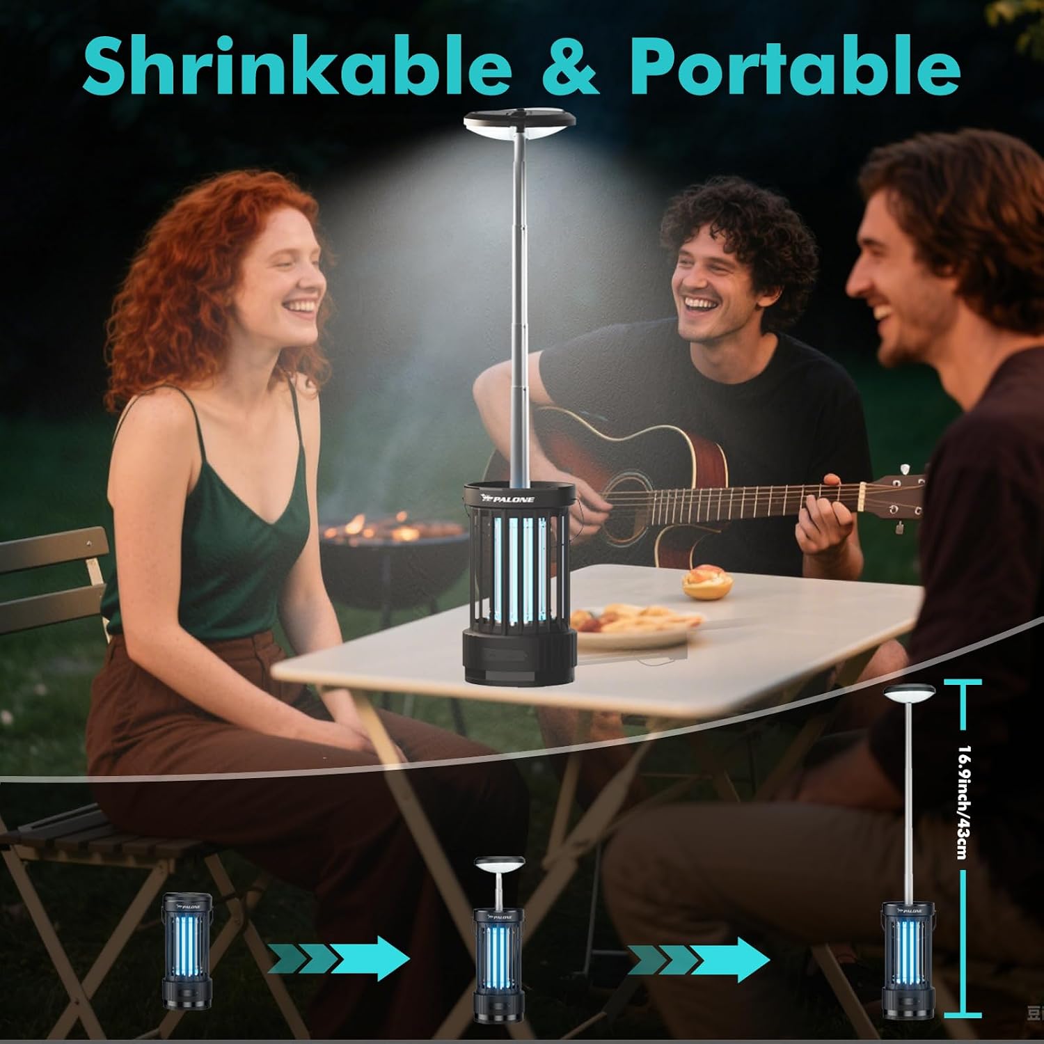 Thumbnail 4 de Rechargeable Bug Zapper: 4000mAh USB Electric Fly Killer with 3-in-1 UV Mosquito Trap & LED Camping Lantern