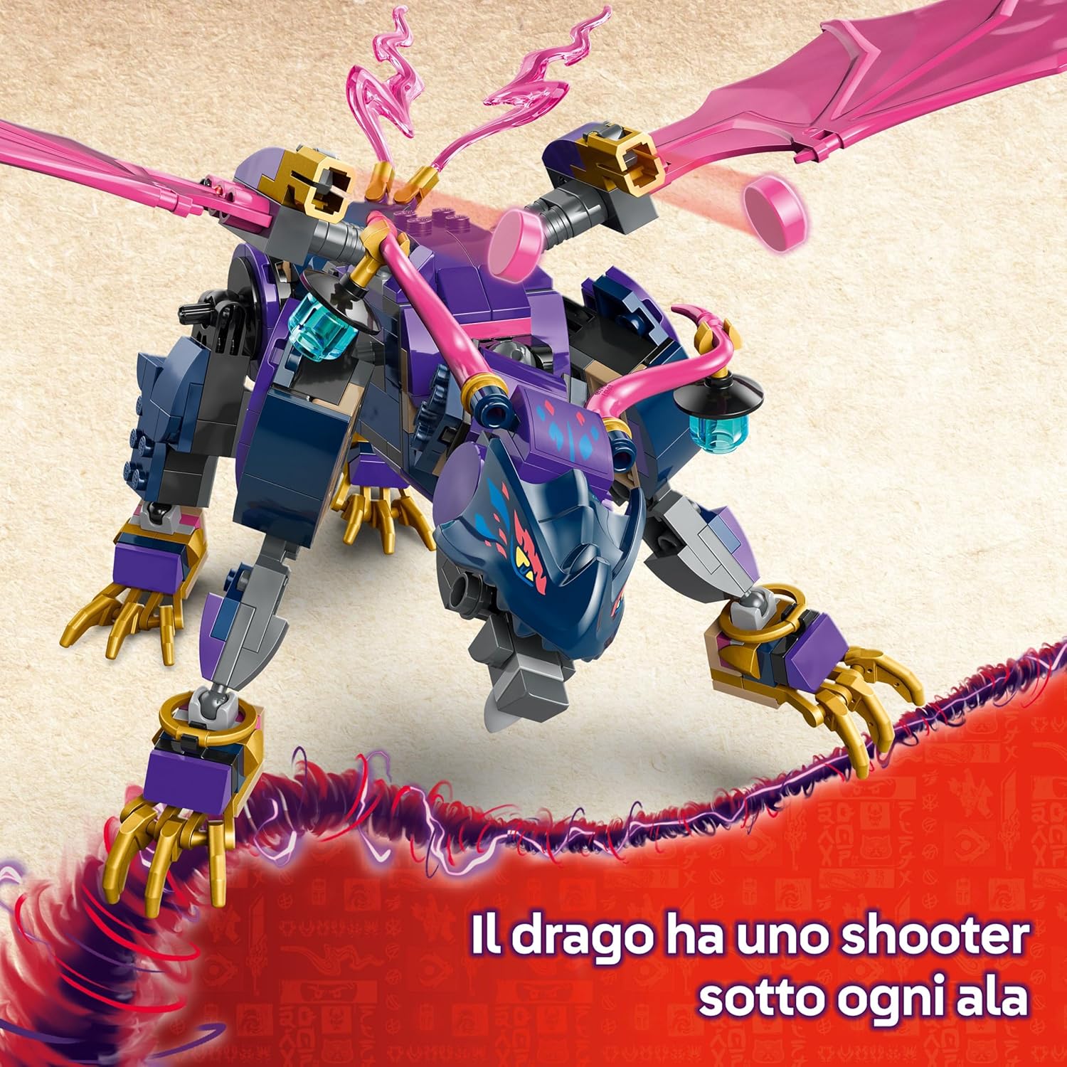 Detalle de LEGO NINJAGO Rontu, il Drago Maestro - Figura Snodabile con Minifigure e Santuario 71842