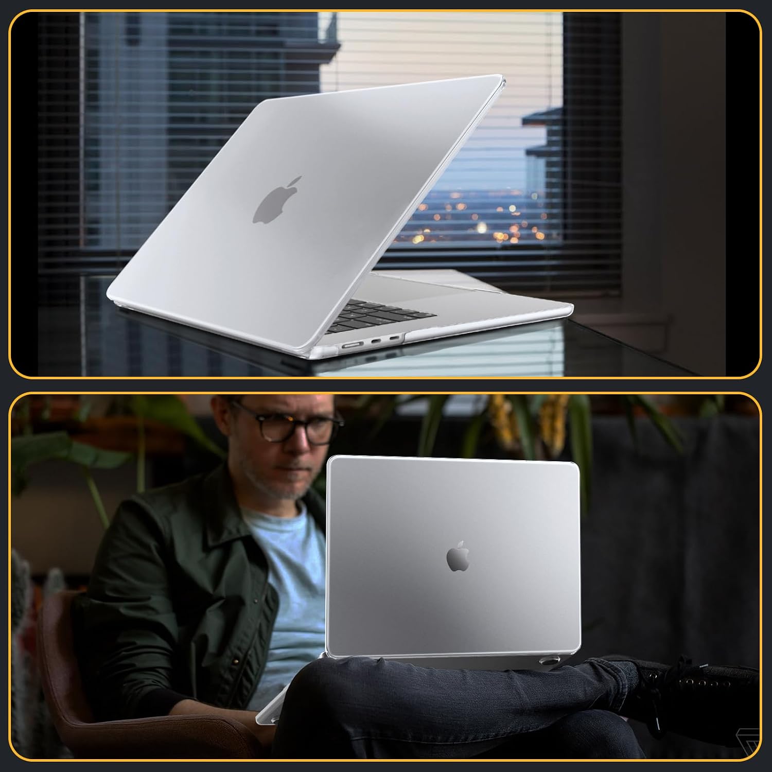 Detalle 2 de Fintie Hülle für MacBook Air 15 Zoll (M5–M2, 2026–2023) A3448/A3241/A3114/A2941 – matte Hartschale, transparent