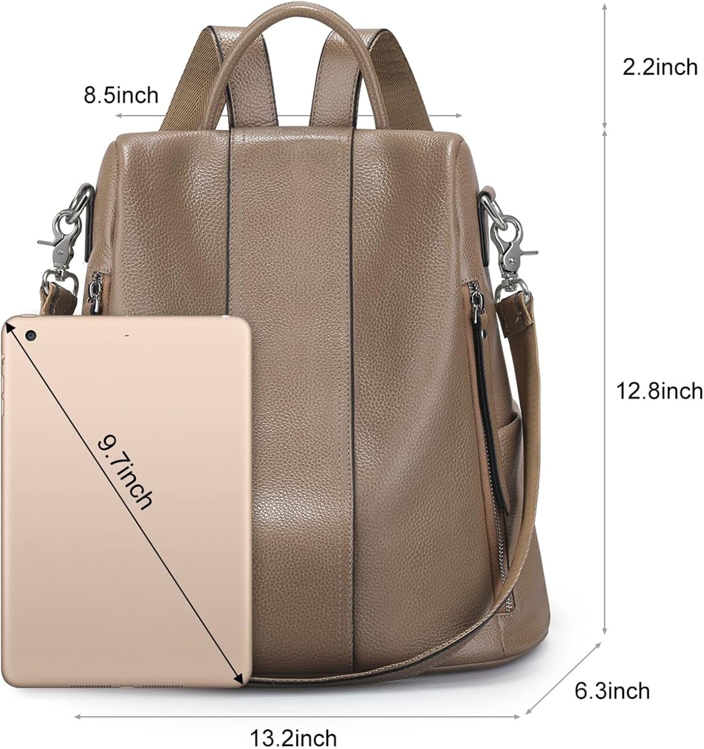 Detalle 2 de S-ZONE Sac à dos femme cuir 13,2