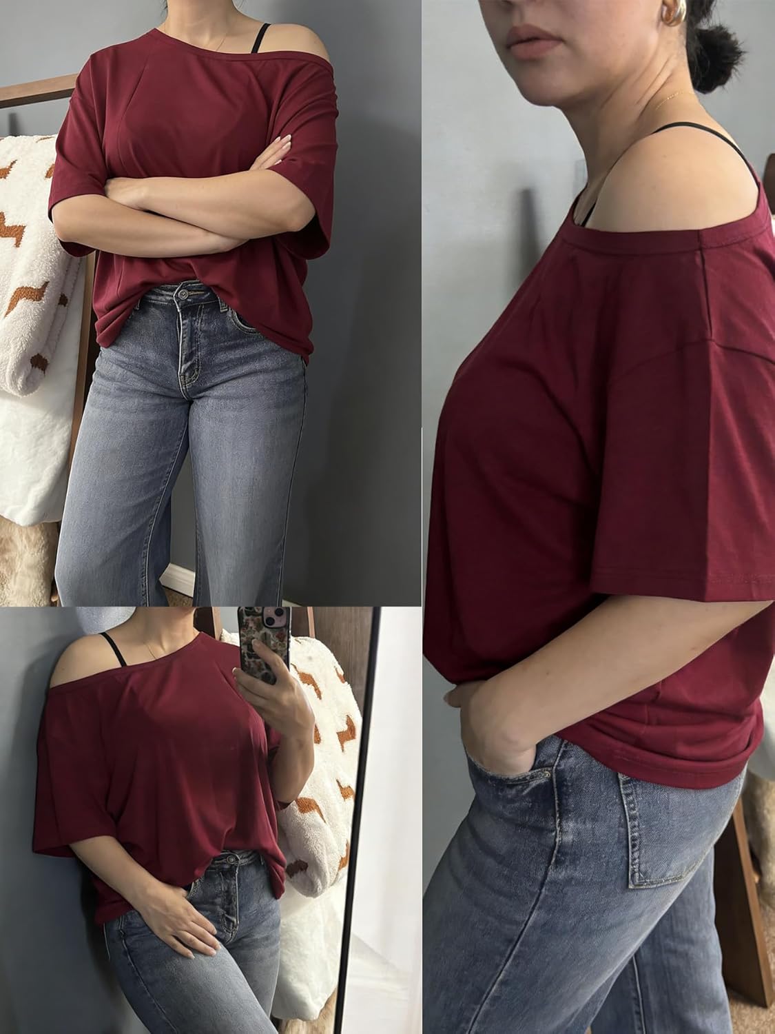 Thumbnail 1 de Dressmine Oversized Off-the-Shoulder T Shirt for Women