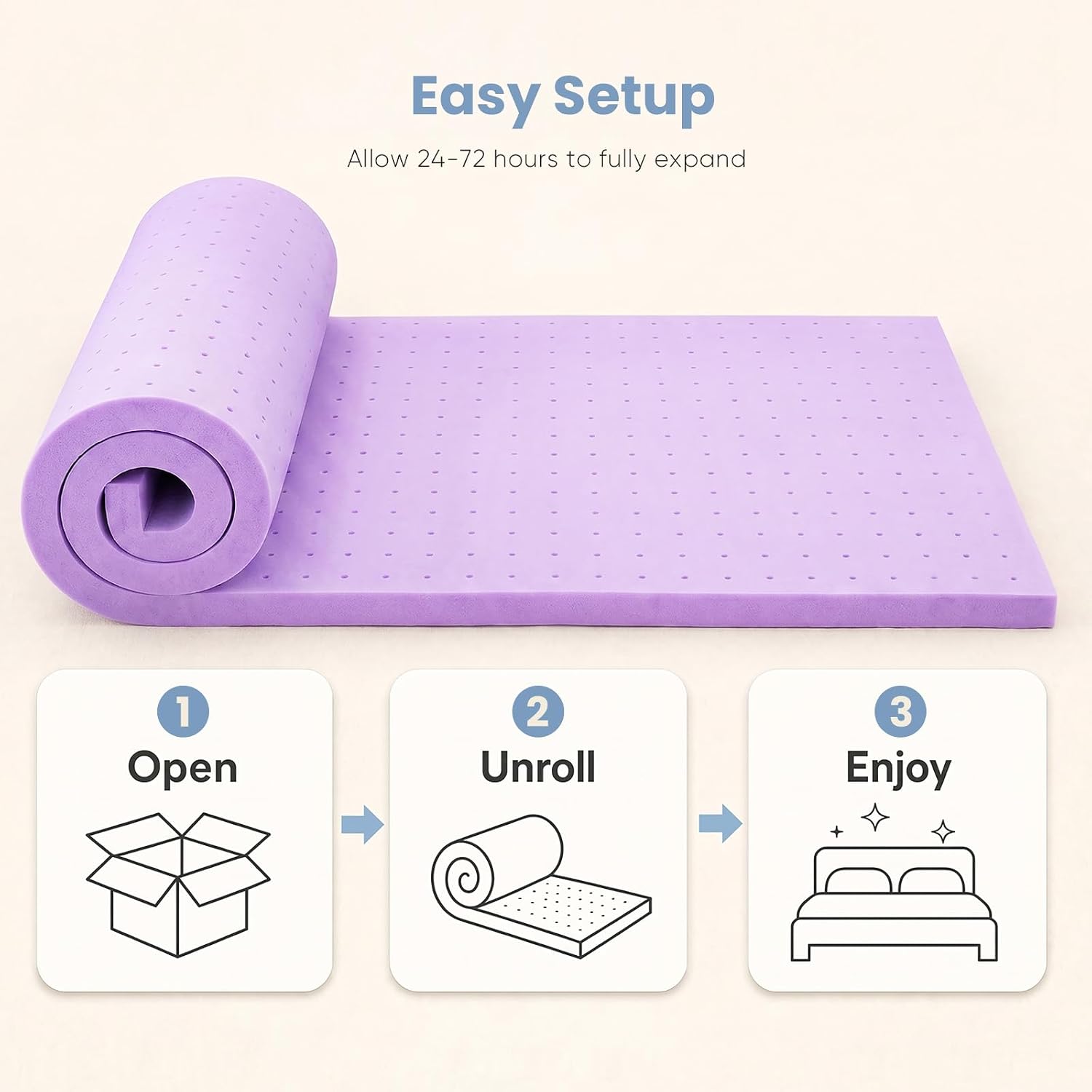 Thumbnail 6 de DUMOS Memory Foam Mattress Topper, Cal King