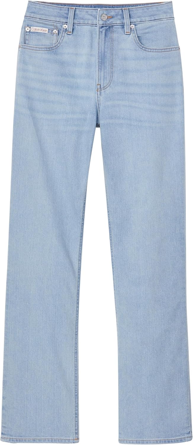 Detalle de Calvin Klein EU High Rise Straight Blue Rain – Jeans Donna