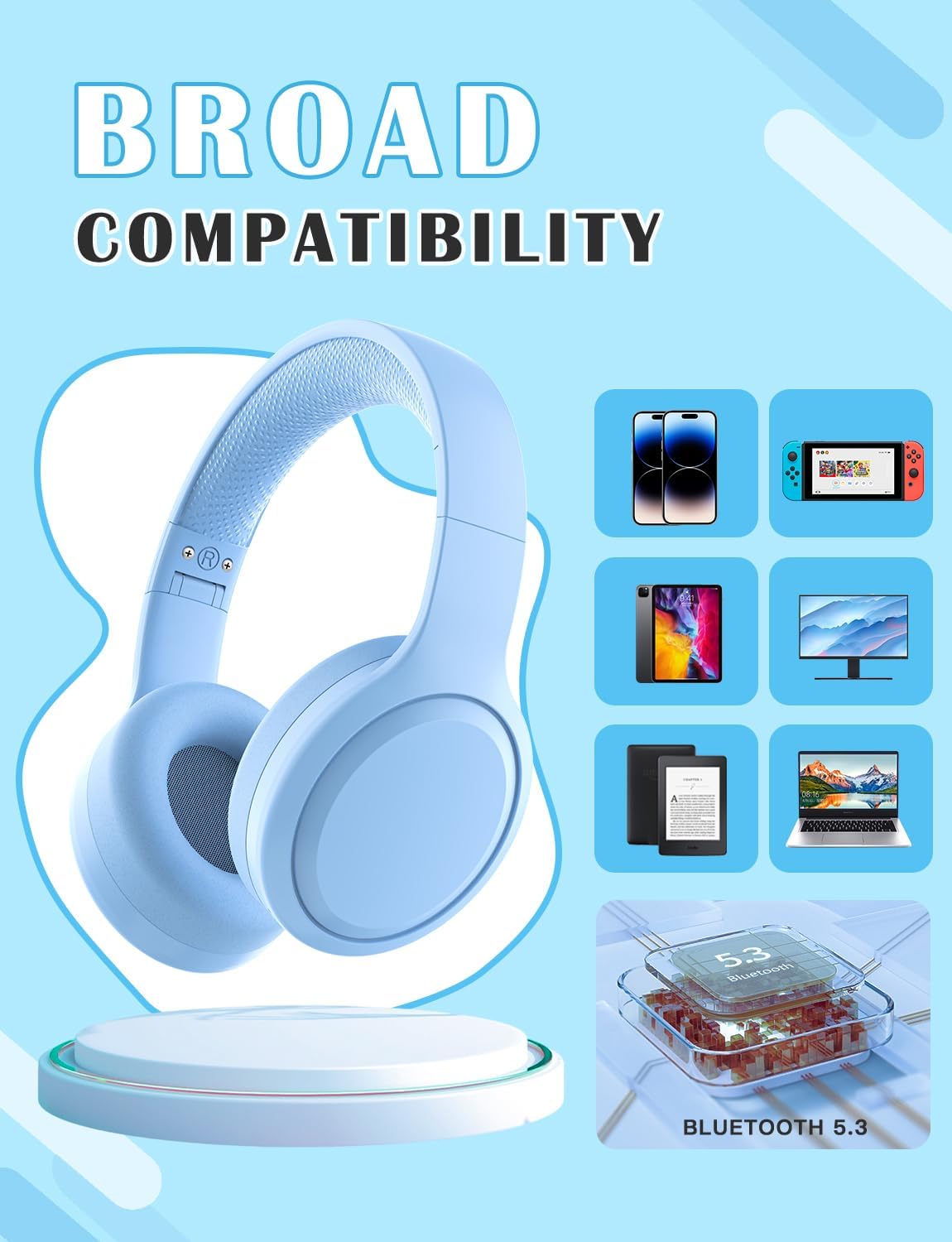 Thumbnail 3 de YOYOTUNE Kids Bluetooth Headphones Bluetooth 5.1