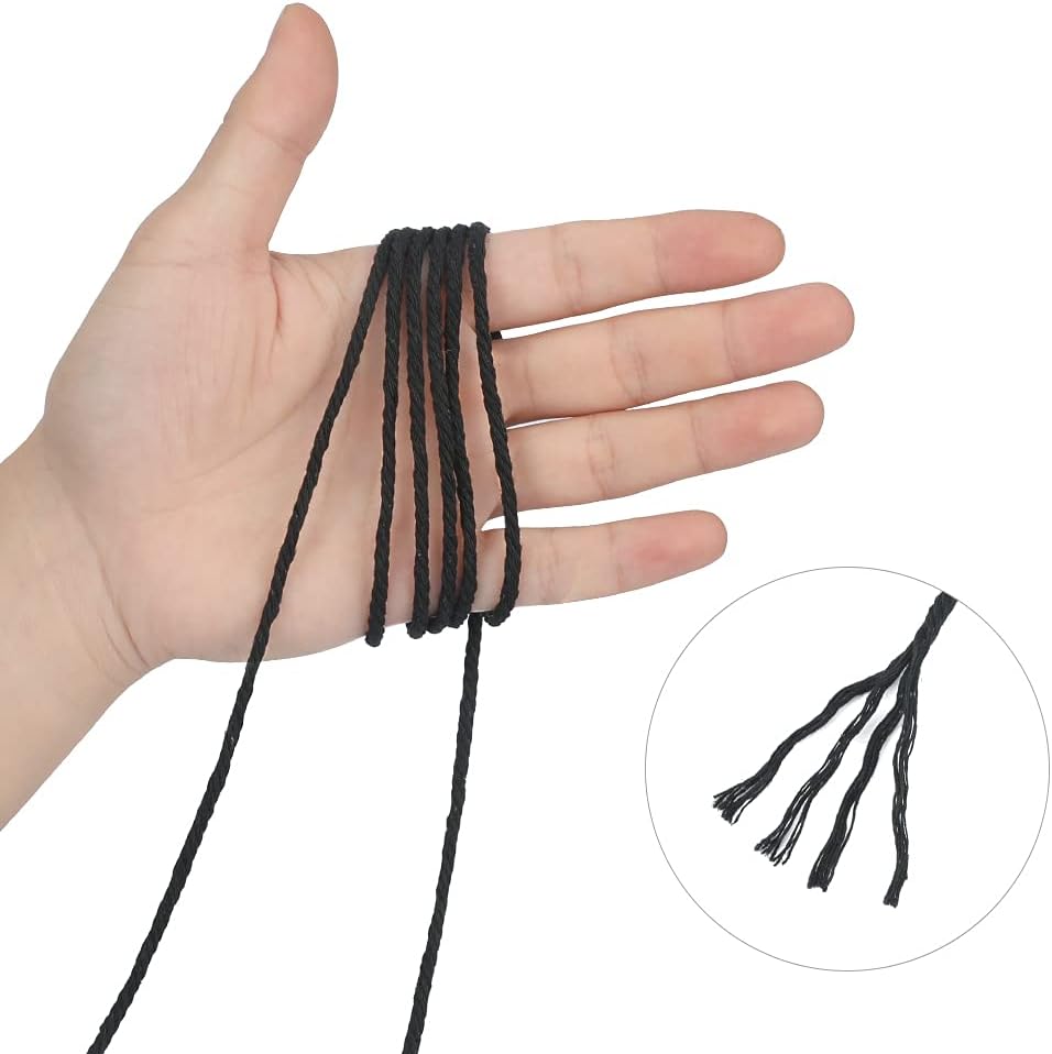 Thumbnail 2 de jijAcraft 3mm Black Cotton String Twine – 200m (656ft) for DIY, Macrame, Gift Wrapping and Garden Use
