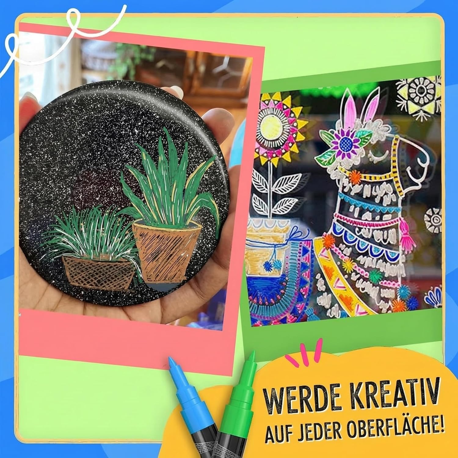 Thumbnail 4 de Chalkola 21 Kreidestifte für abwischbare Fenster- und Tafelbilder (21 Stifte, 1 mm) – Kreidemarker & Glasstifte