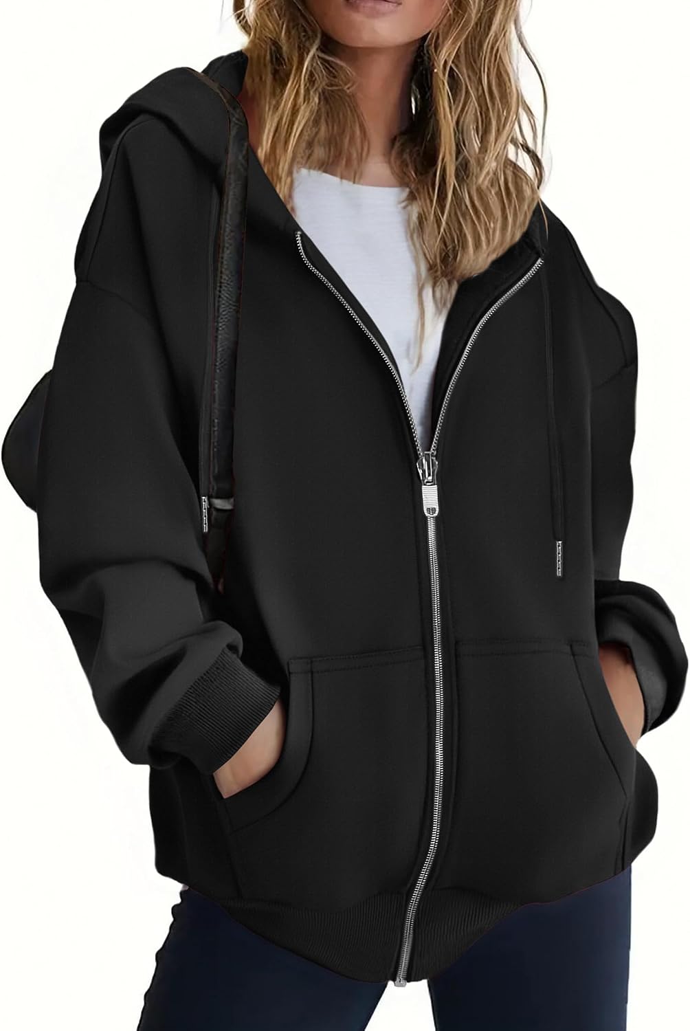 Detalle de Zeagoo Zip Up Hoodie Oversized 2025