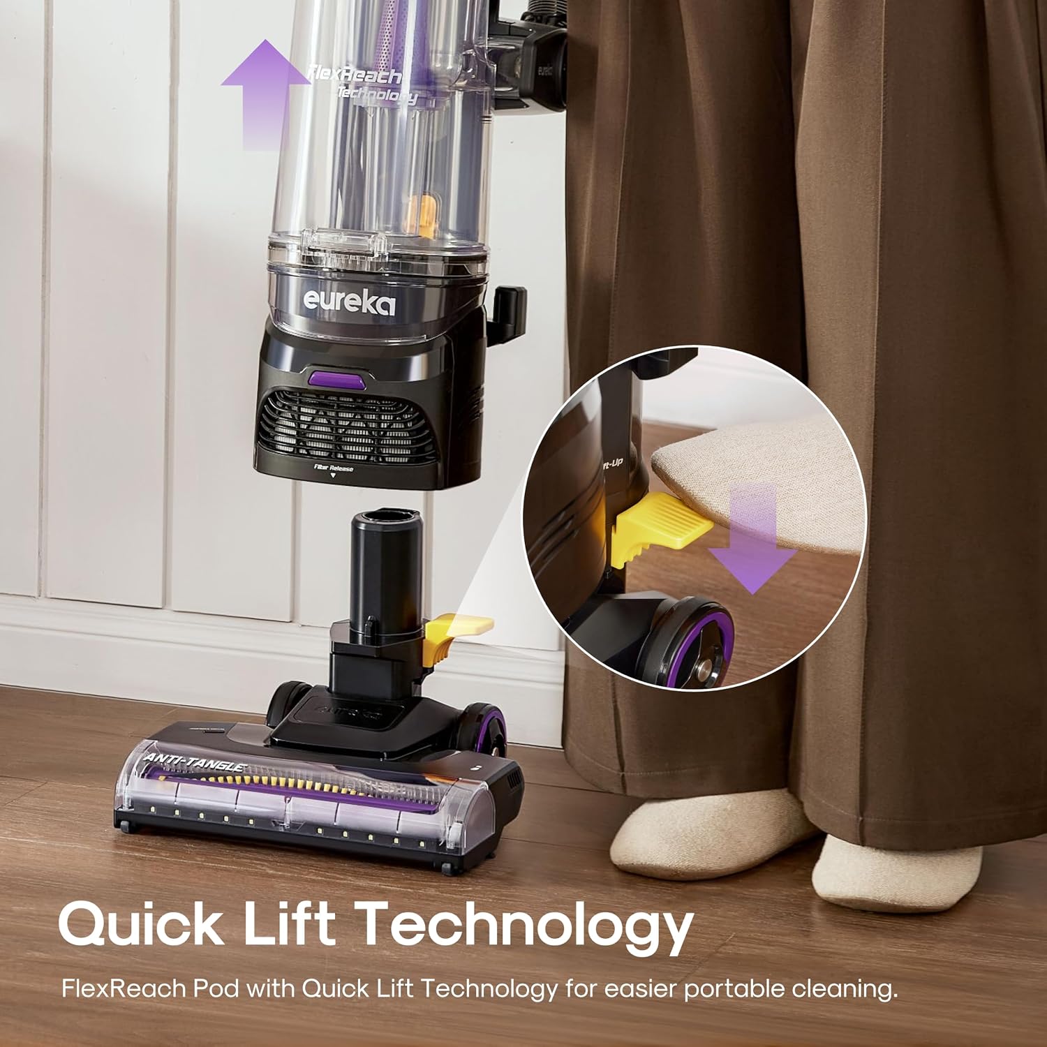 Detalle 2 de Eureka FlexReach Upright Vacuum with Large Dust Cup ⚙