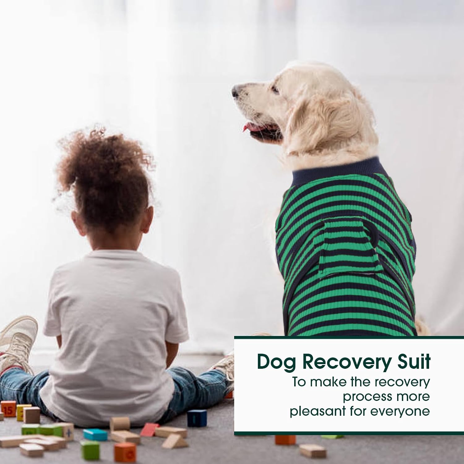 Thumbnail 4 de Kuoser Dog Surgery Recovery Suit (Green, XL) – Post-Op Comfort and Licking Prevention