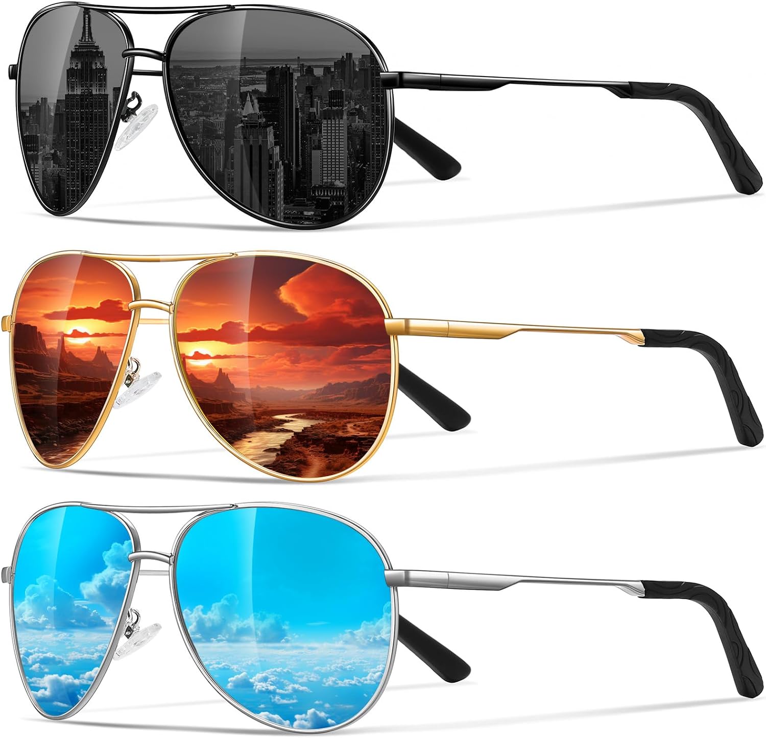 Detalle de Eiuizah Aviator Sunglasses, Metal Frame