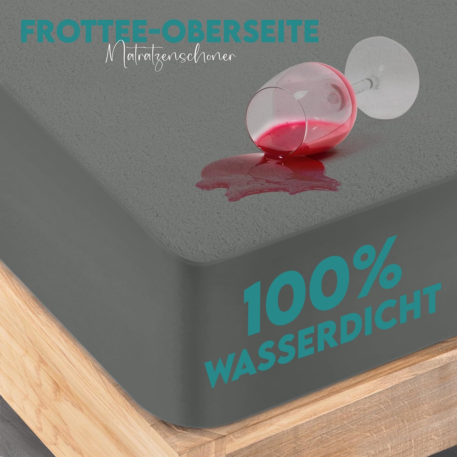 Thumbnail 4 de Utopia Bedding Matratzenschoner 90 x 200 cm wasserdicht (Frottee), Oeko‑Tex, atmungsaktiv, grau