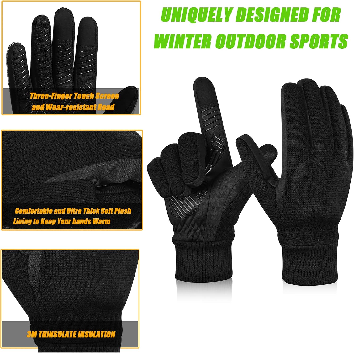 Detalle de MOREOK Winter Gloves 3M Thinsulate, -10°F