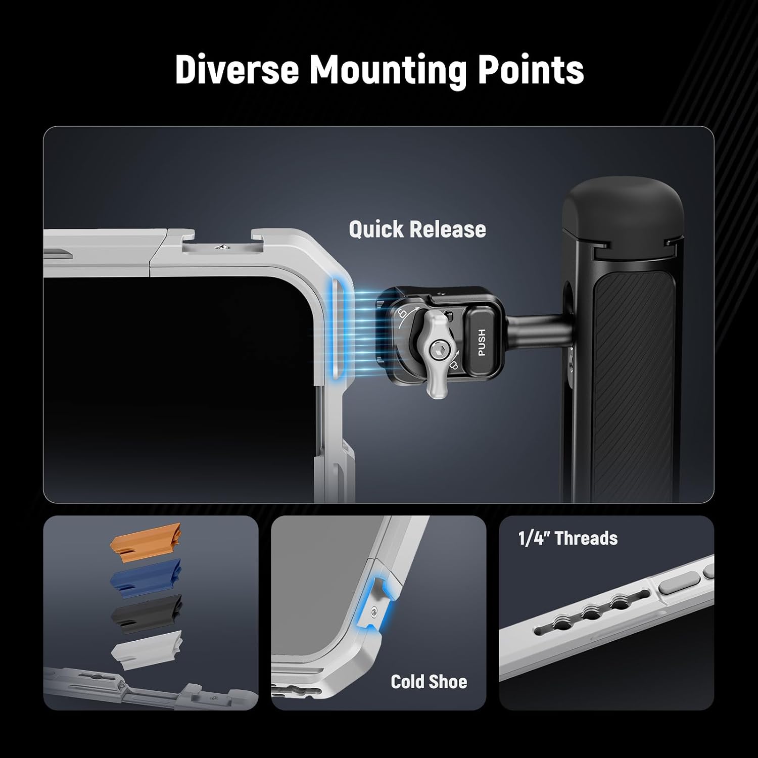 Thumbnail 5 de NEEWER Phone Cage for iPhone 17 Pro Max with 67mm Filter Ring