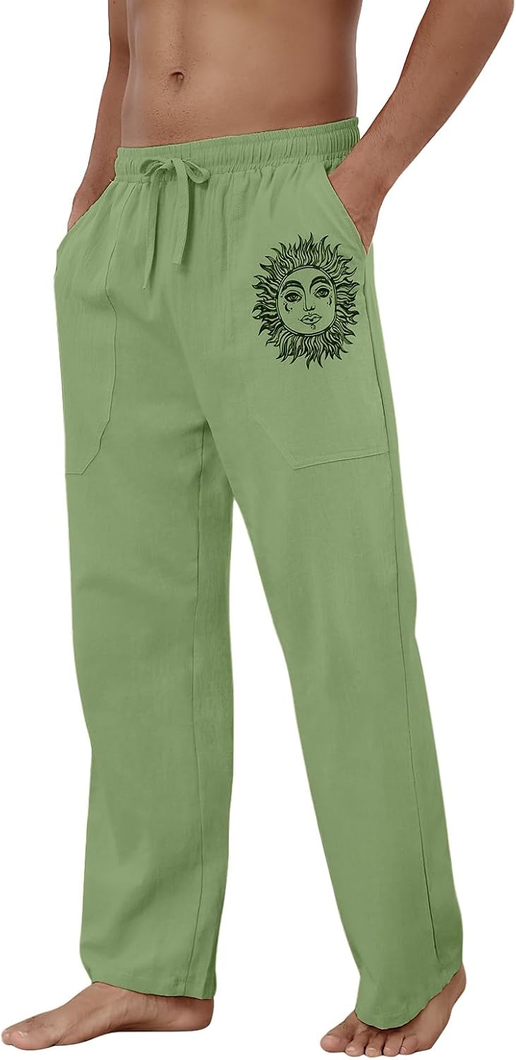 Detalle de Puimentiua Leinenhose Herren 2 Taschen S-3XL