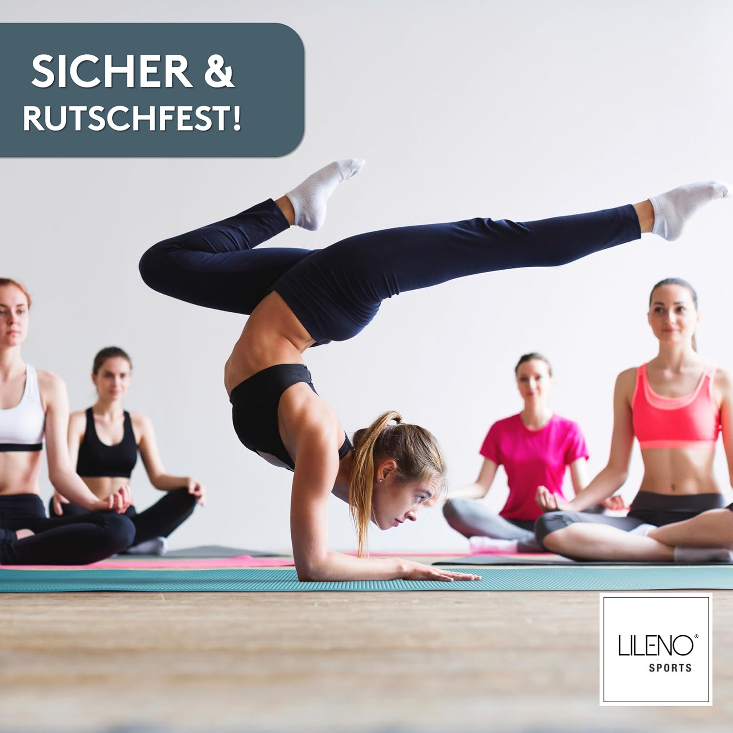 Thumbnail 6 de LILENO SPORTS Yoga Matte 180 x 60 cm (inkl. Tragegurt) – extra rutschfest, 4 mm