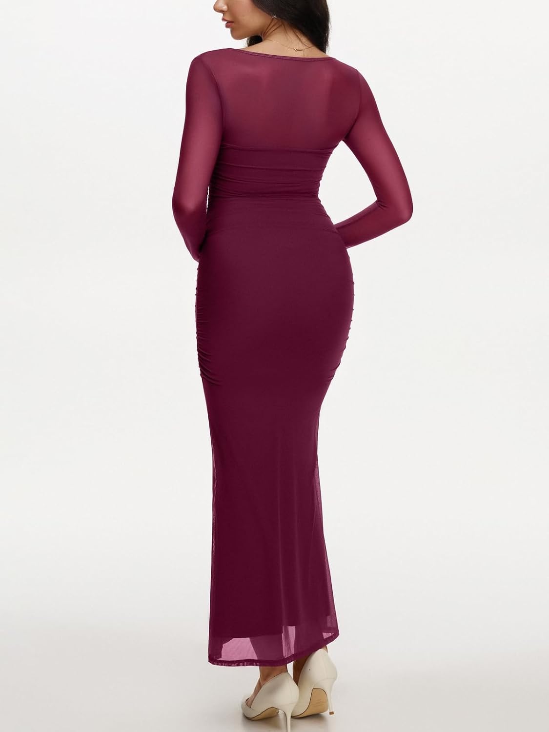 Thumbnail 4 de REORIA Long Sleeve Sheer Mesh Maxi Dress