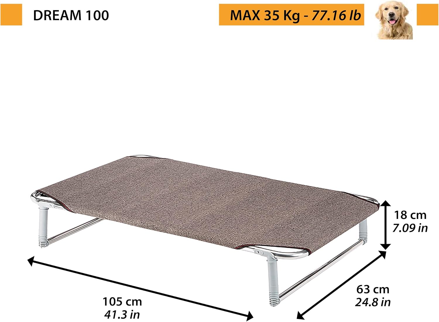 Detalle de Ferplast Lettino per Cane Dream 100: cuccia leggera e resistente per cani di taglia media