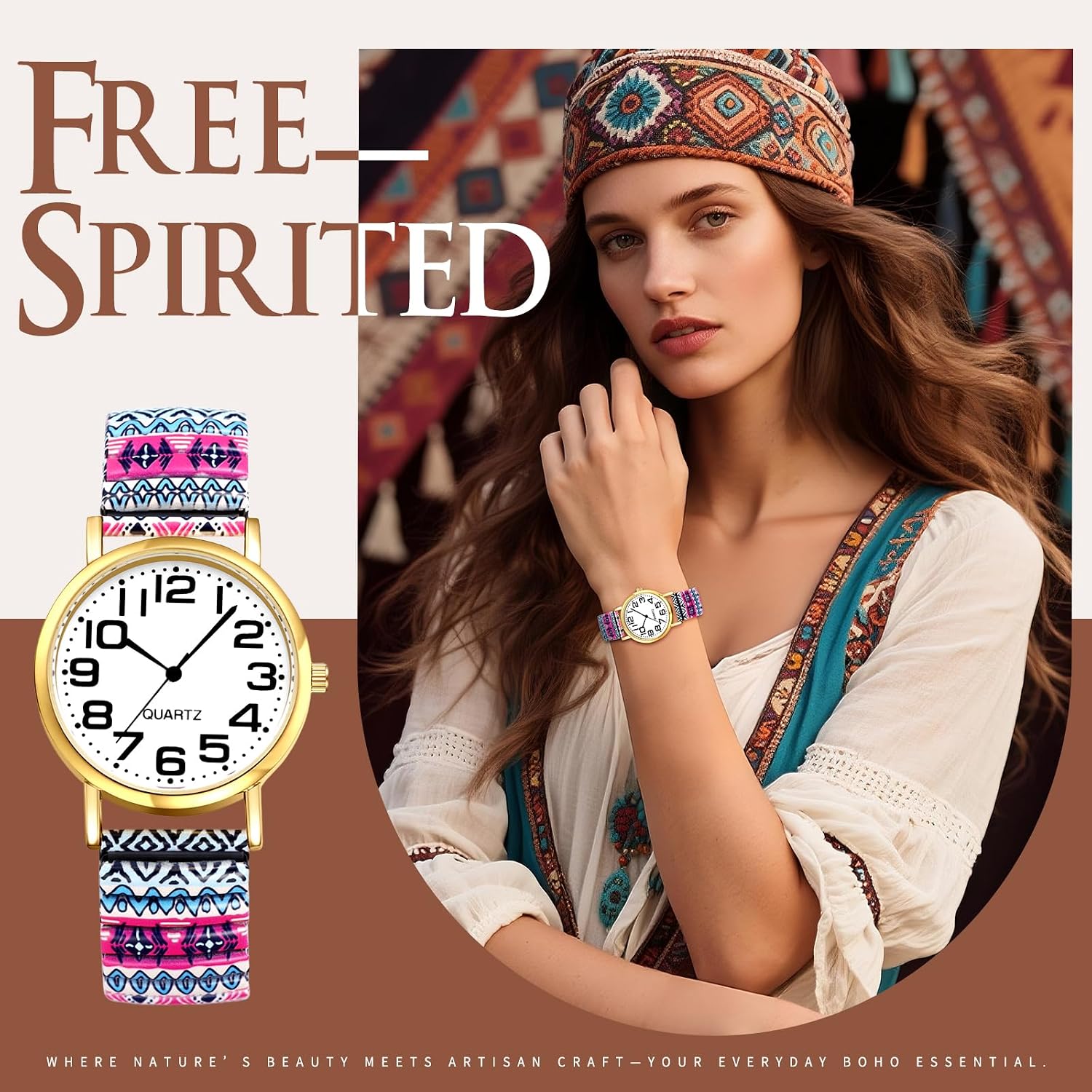 Thumbnail 6 de Avaner Uhren Damen Boho Stretchband Armbanduhr
