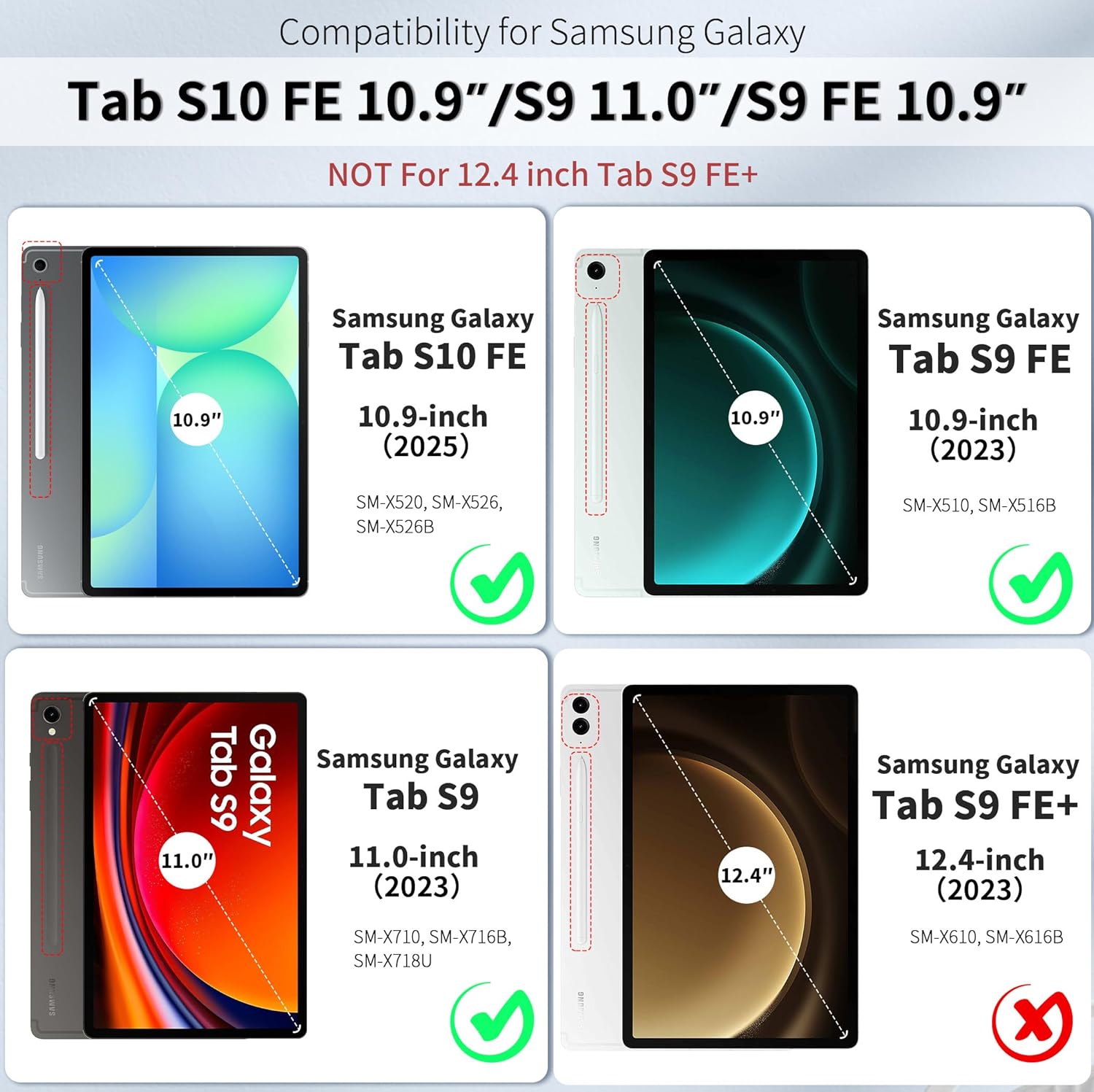 Thumbnail 1 de EasyAcc Hülle für Galaxy Tab S10 Lite/S10 FE 10.9" (2025) + S9 FE 10.9" / S9 11" – Ultra Dünn, S Pen Halter, Standfunktion, Blume Lila