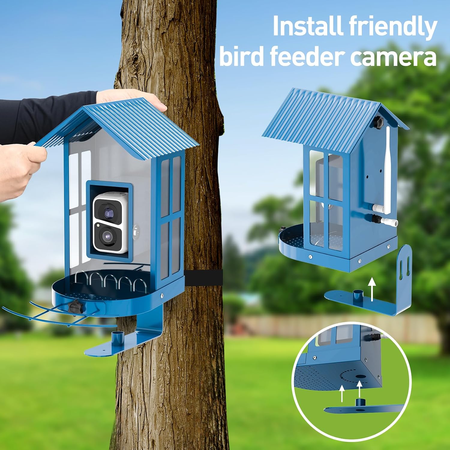 Detalle 2 de SOLIOM Smart Bird Feeder with Camera, 2.7L Capacity