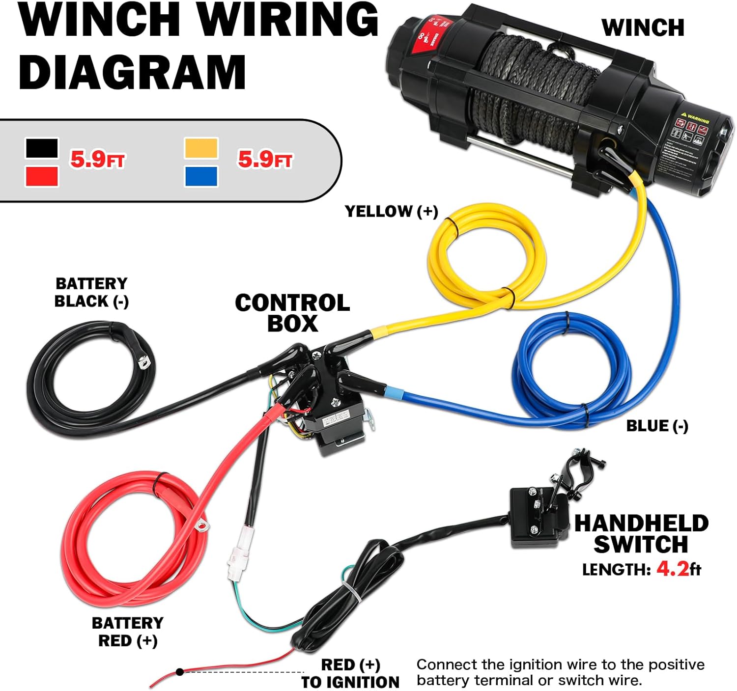 Thumbnail 6 de X-BULL New 6000LBS IP68 Waterproof Electric Winch: 2-in-1 Wireless Remote, Synthetic Rope