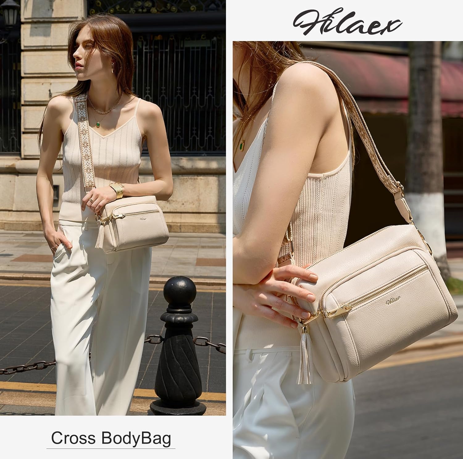Thumbnail 1 de HILAEX Women’s Cross Body Bag with anti-theft clip and 4 zip compartments