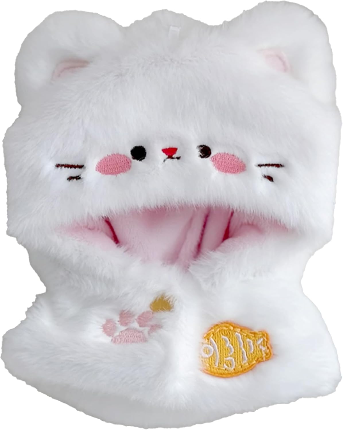 Detalle de もこもこアニマル着ぐるみ 猫 10cm用 ぬいぐるみ着せ替え服 推し活・マスコット向け