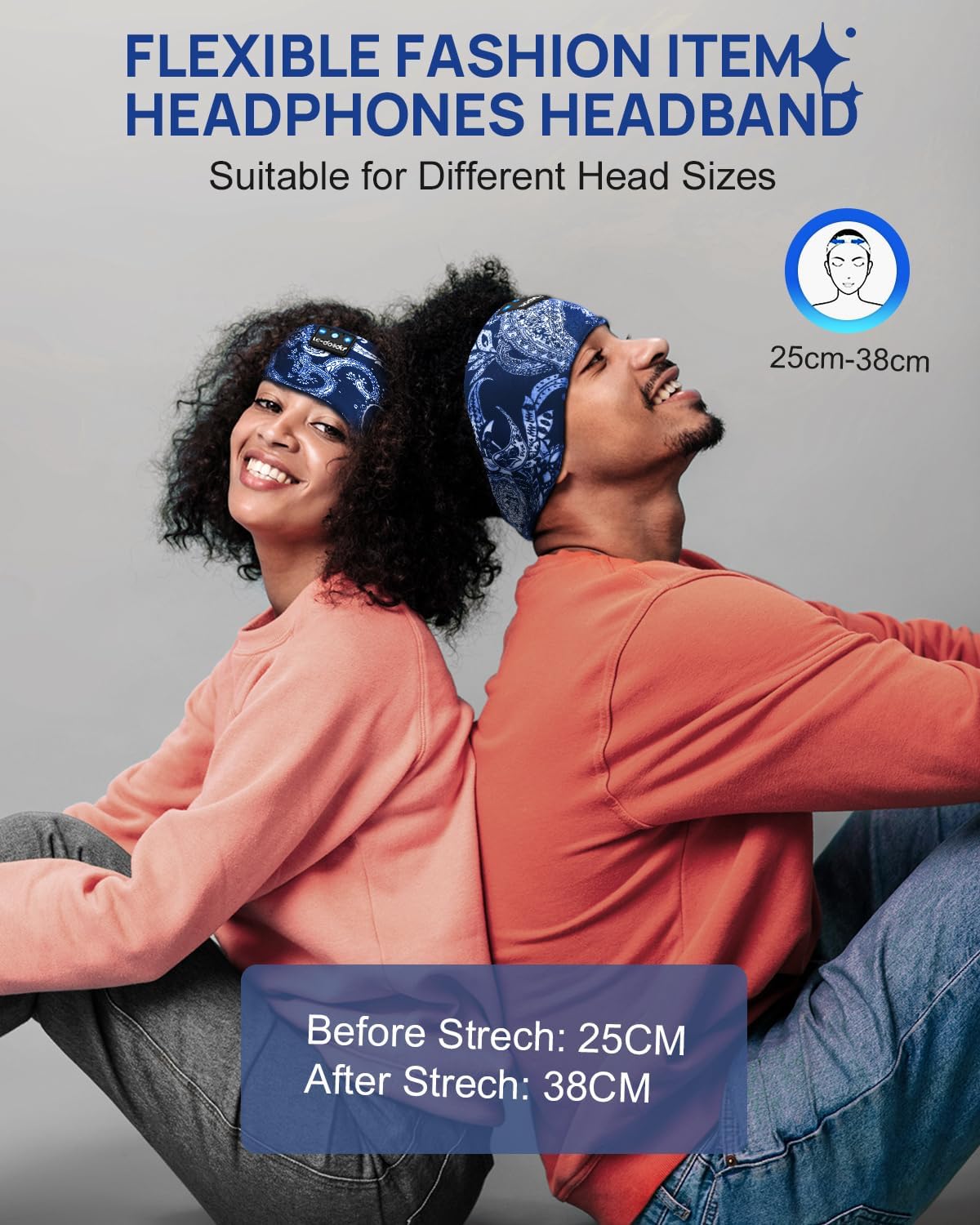 Detalle 2 de LC-dolida LC001 Bluetooth 5.4 Sleep Headband Headphones with Mic