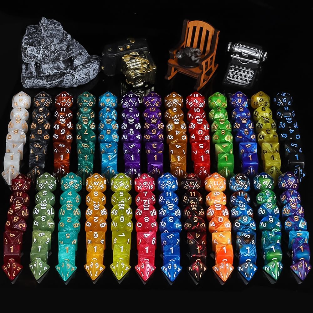 Detalle de QMAY DND dice set 175 polyhedral