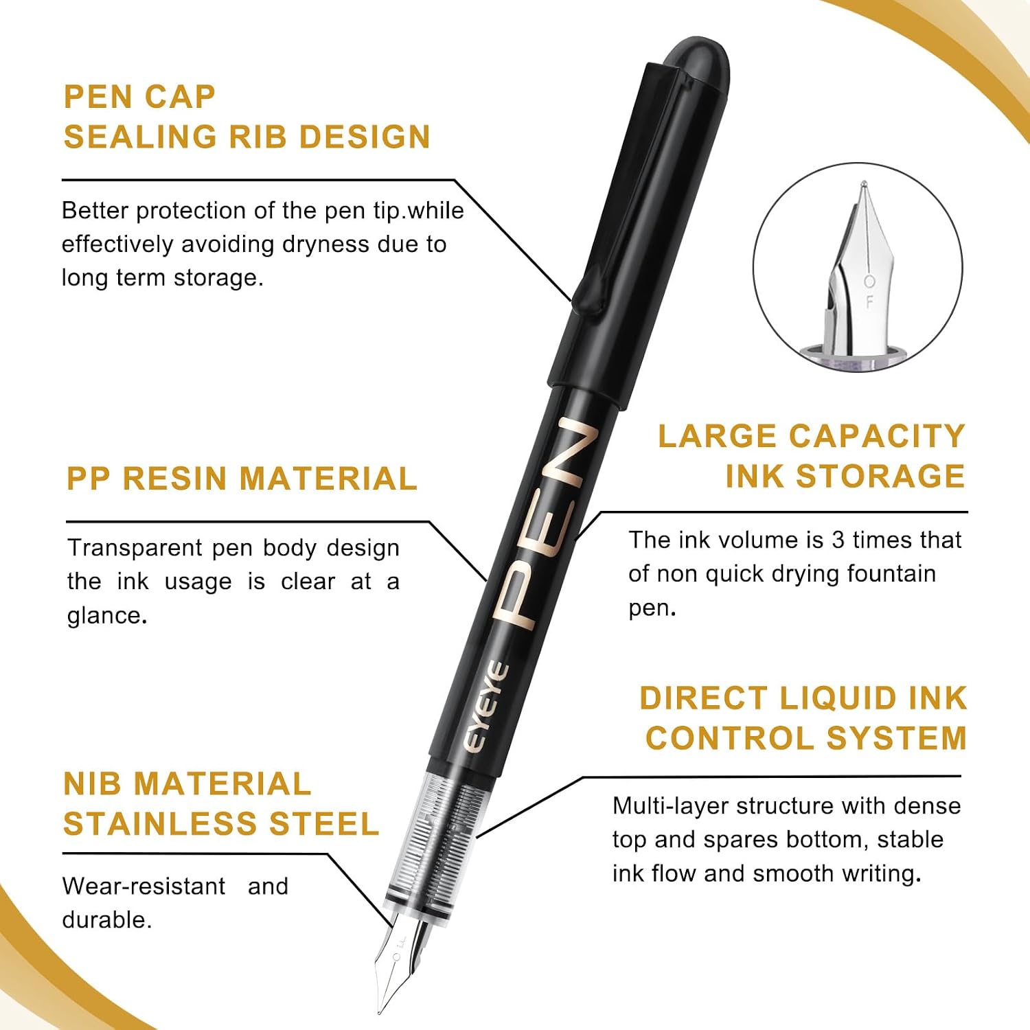 Detalle de EYEYE Disposable Fountain Pens, Fine Nib