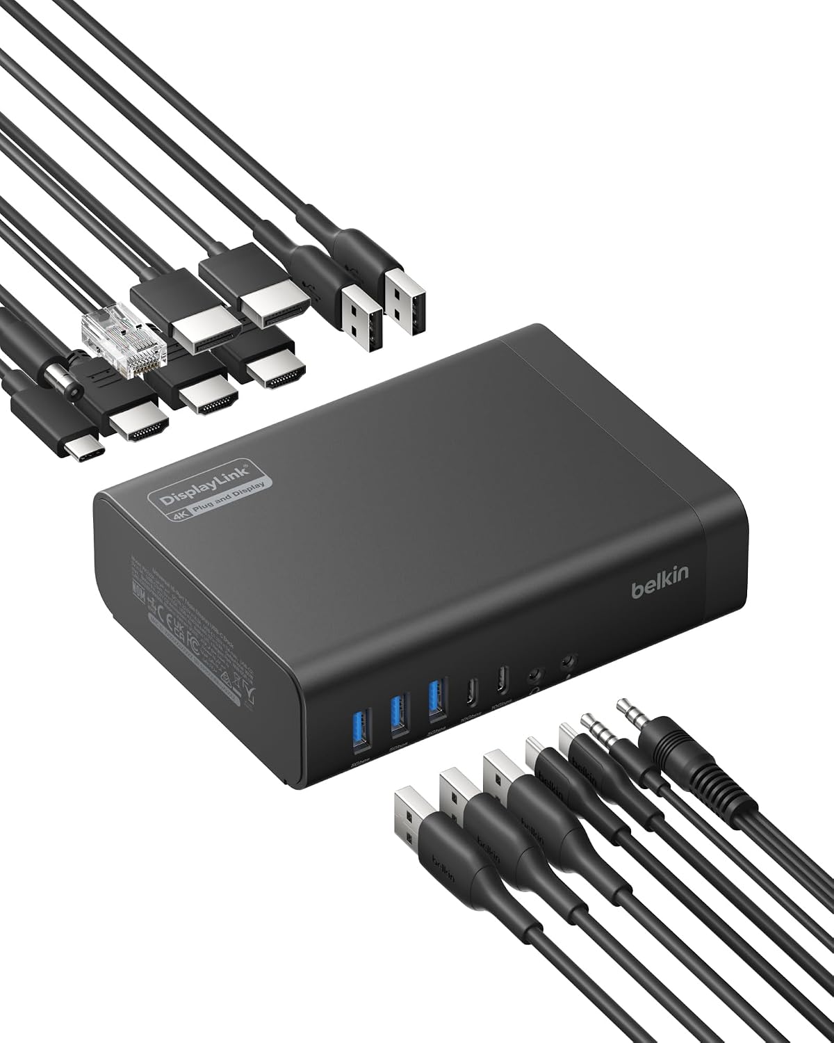 Detalle de Belkin INC026qcBK USB-Cドッキングステーション 16in1、3画面出力・4K@60Hz・100W PD対応